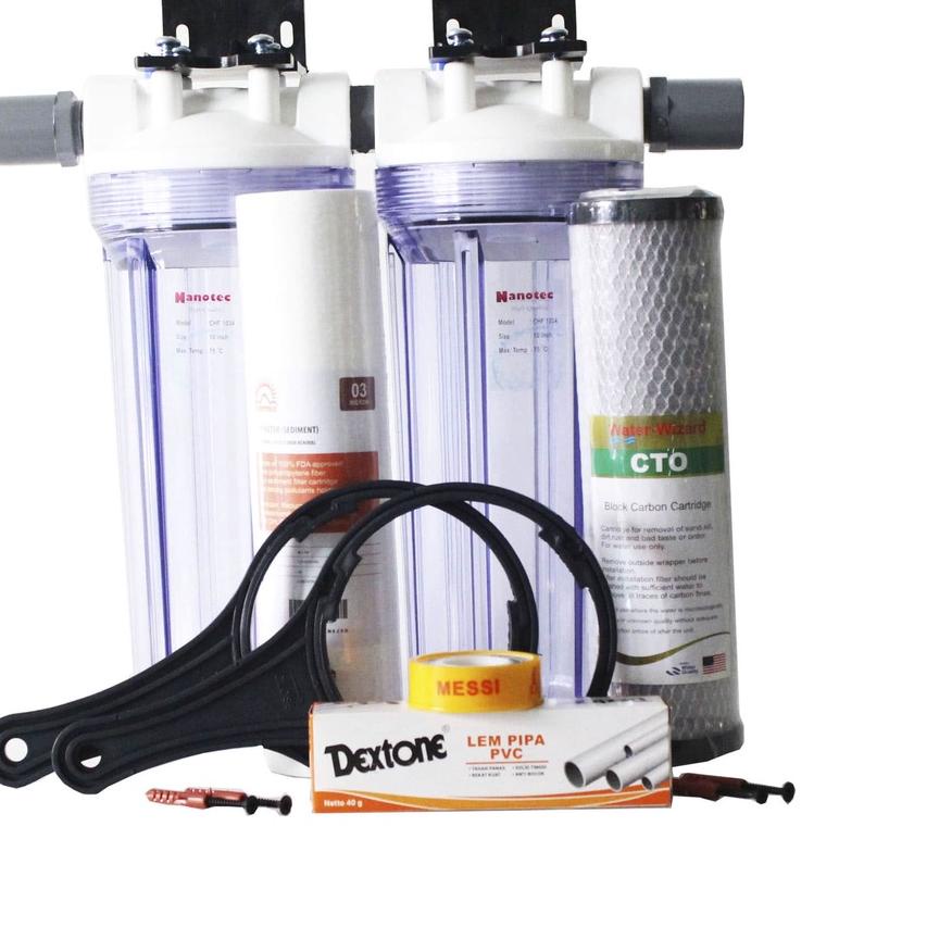 ♜ Paket Filter Air Toren / Filter Air Keruh / Paket Filter Air Nanotec 2 Tahap SC - KINNOYAMA ֍