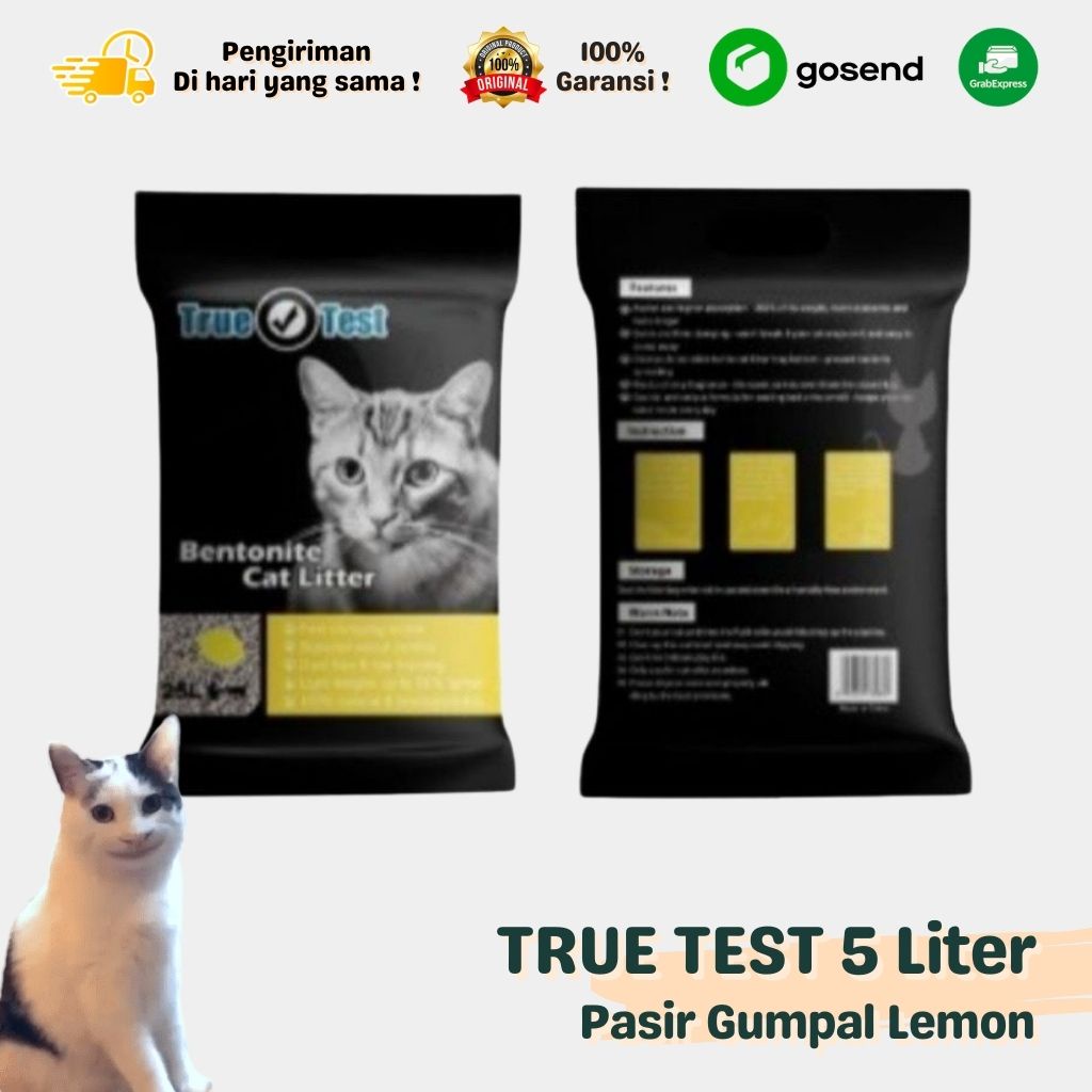 Pasir Kucing Gumpal True Test 5 Liter Lemon