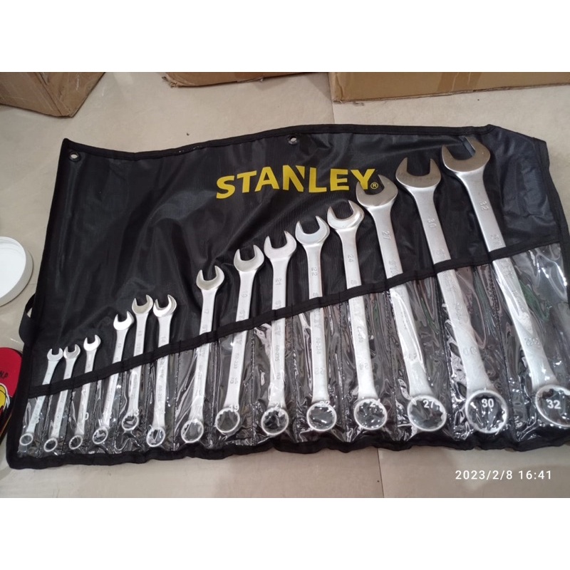 Stanley 14pcs Kunci ring pas set 8-32 mm kunci pas ring set 14pcs 8-32 STANLEY