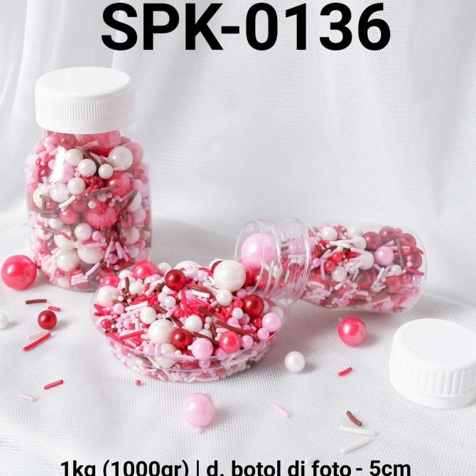 

SPK-0136 Sprinkles sprinkle sprinkel 1kg 1 kg mutiara meses mix merah