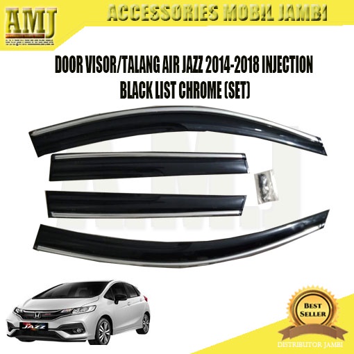 DOOR VISOR / TALANG AIR JAZZ 2014-2018 MUGEN INJECTION LIST CHROME