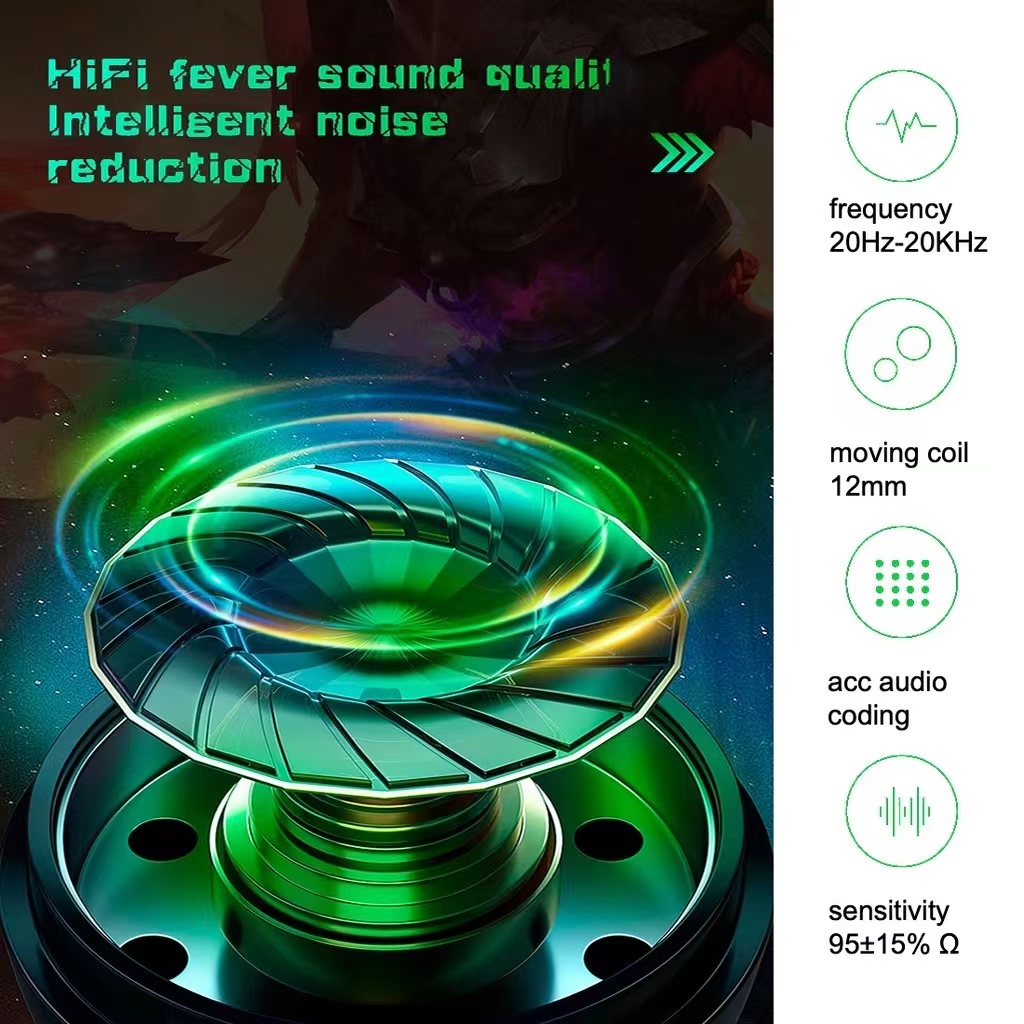 G7S Headset Gaming TWS Bluetooth BT5.1 Tahan Air Latensi Rendah