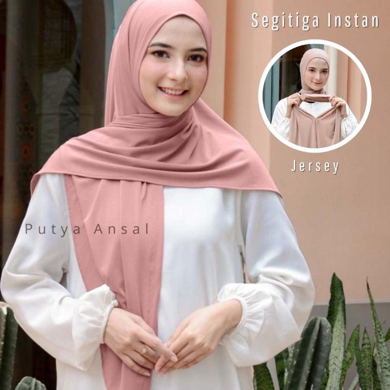 [ART. 8498] Jilbab segitiga instan Jersey Kekinian 2022 Hijab Instant Jersy
