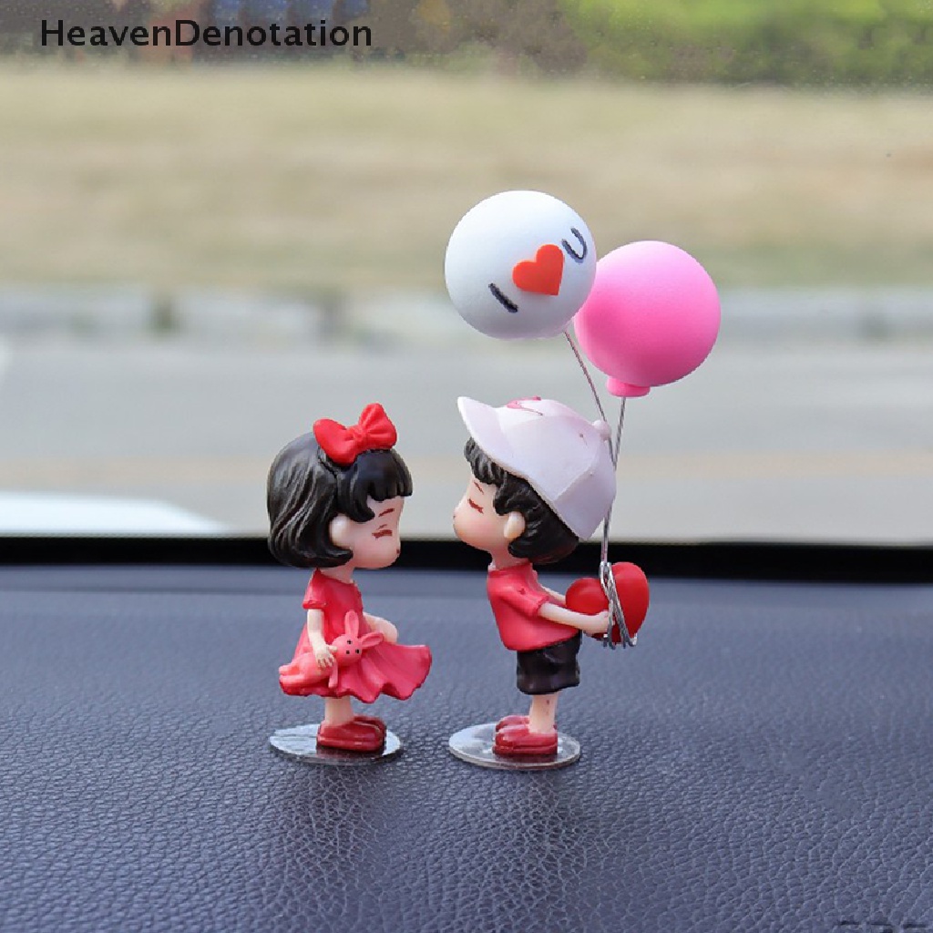 [HeavenDenotation] Pasangan Anime Untuk Model Ornamen Mobil Gambar Balon Kiss Lucu Dekorasi Otomatis HDV