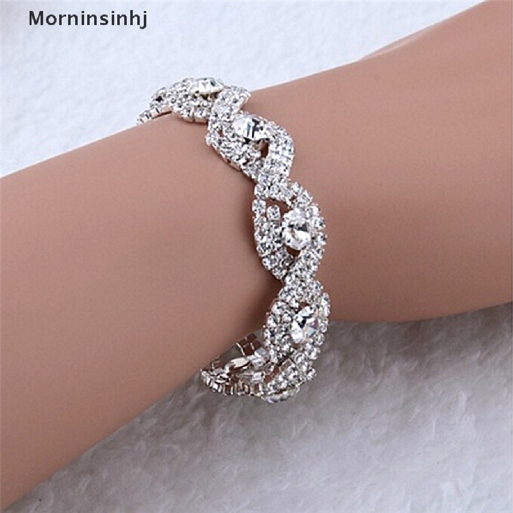 Mornin Elegan Deluxe Austria Gelang Kristal Wanita Infinity Berlian Imitasi Bangle Hadiah id