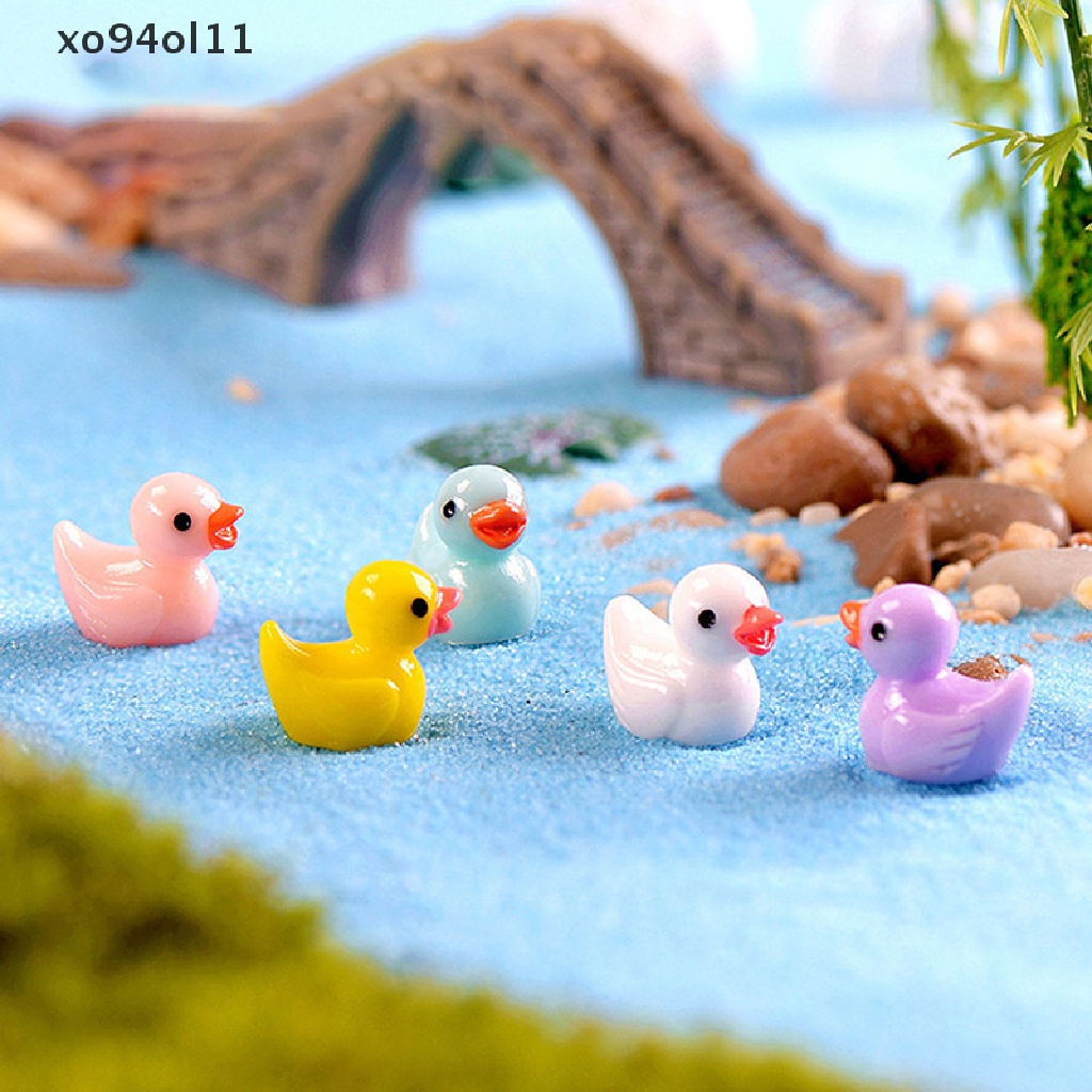 Xo 10 Pcs Lucu Mini Resin Bebek Bercahaya Ornamen Miniatur Angka Bebek Kecil Resin Kerajinan Tangan Mikro Lanskap Dekorasi Rumah Boneka OL