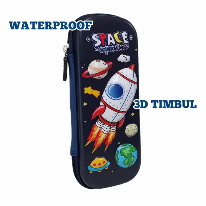 

Kotak Pensil 3D Timbul Tempat Pensil Roket Space Small Import