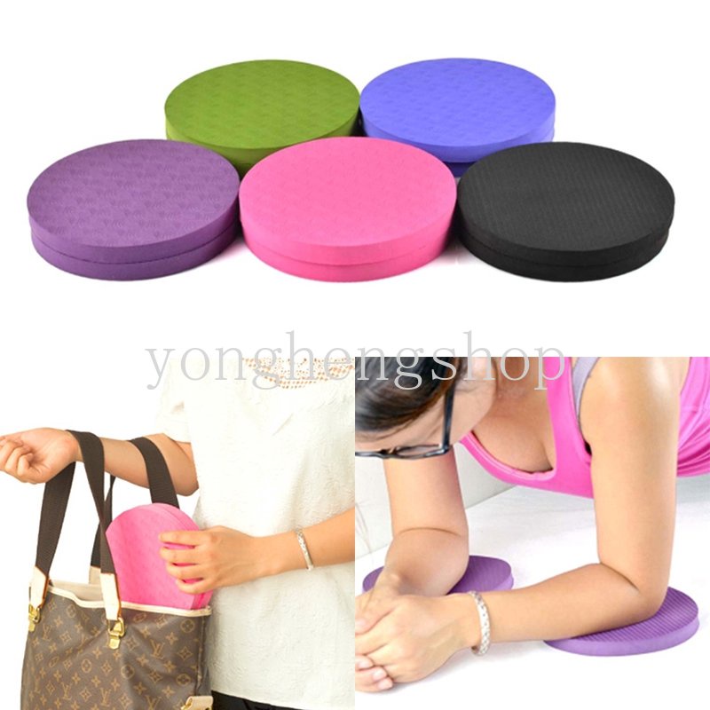 2pcs/set Round Knee Pad Yoga Mats Travel Portable Fitness Olahraga Pad Siku Pergelangan Tangan Bantalan Pelindung Non Slip TPE Mat Flat Support Pads