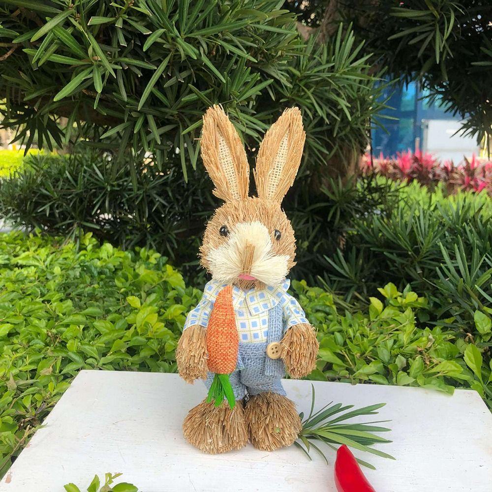 Solighter Jerami Kelinci Lucu DIY Bunny Dekorasi Perlengkapan Pesta Ornamen Taman Hadiah Hadiah Hadiah Ulang Tahun