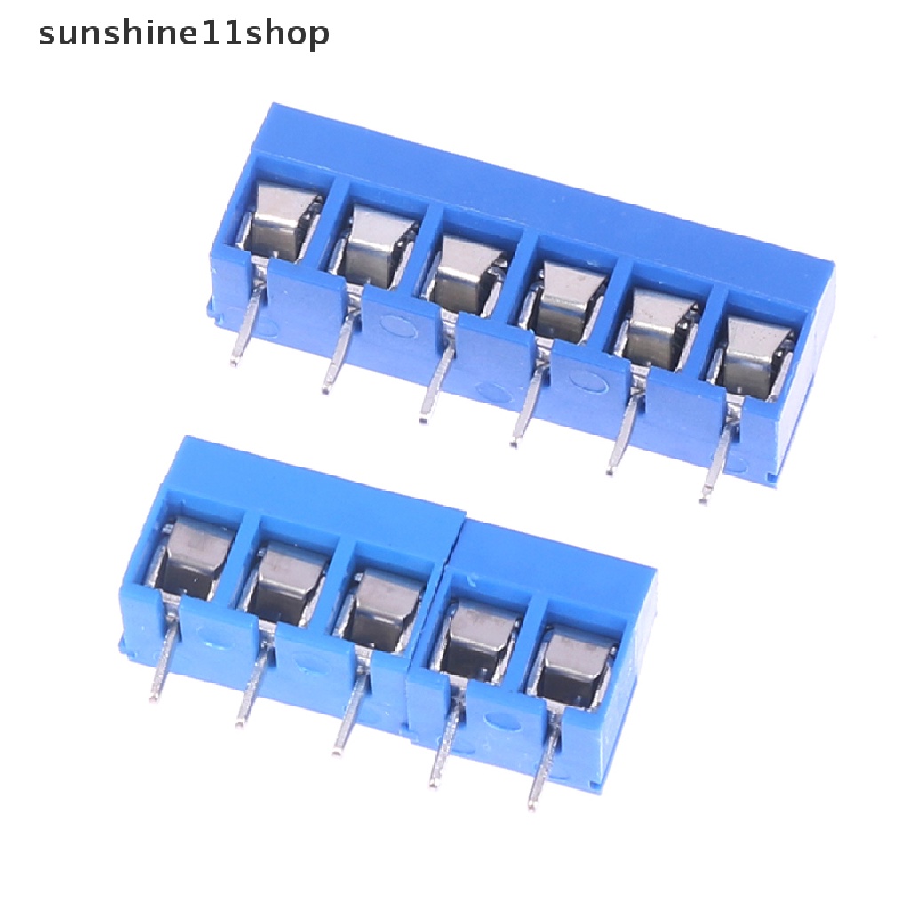 Sho 10pcs Pitch 5.0mm Lurus 3P 4P 5P 6P Sekrup PCB Terminal Block Konektor N