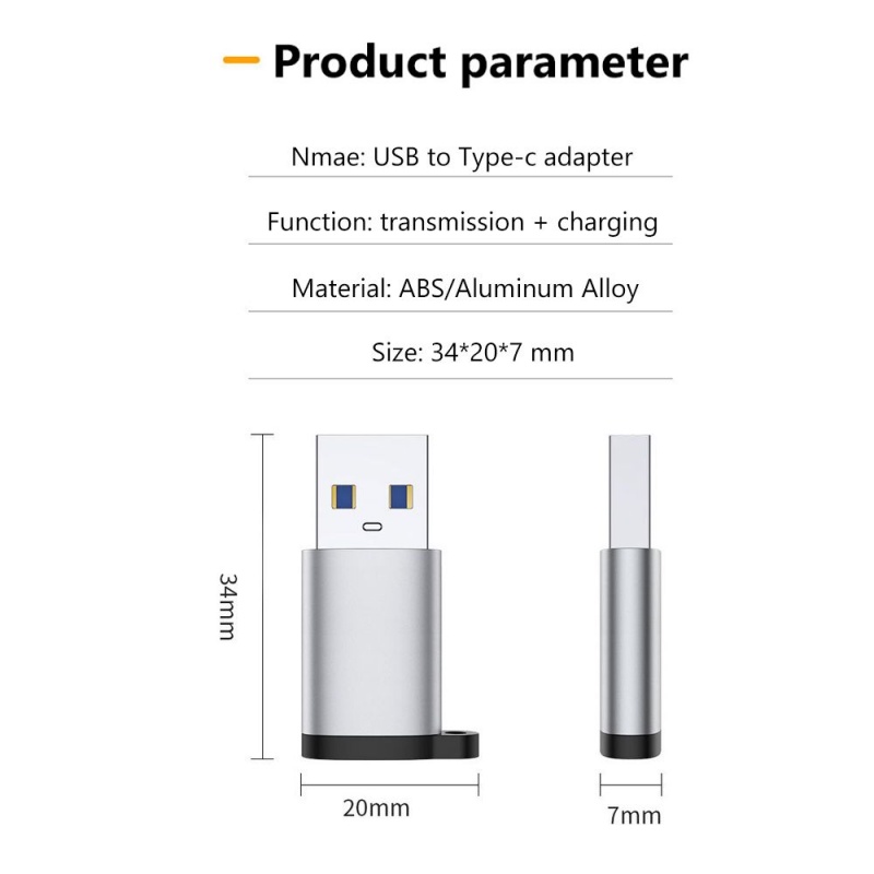 Konverter USB Tipe-C USB Ke Tipe-C Support OTG Adapter Universal USB Charger Mobil Headphone Phone Adapter