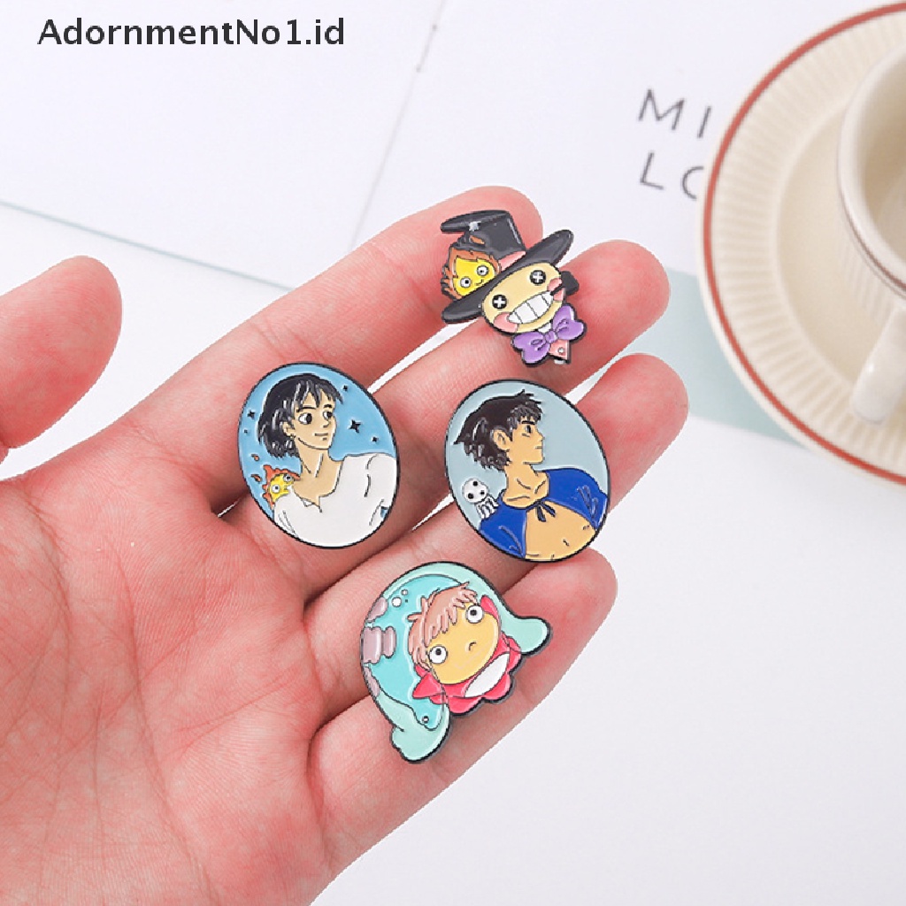 [AdornmentNo1] Pin Enamel Film Kartun Howl Sofia Ponyo Bros Lencana Kerah Pin Lucu Anime Perhiasan Hadiah Untuk Teman Anak [ID]