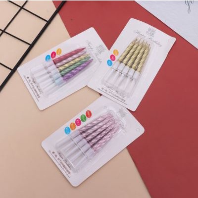 Lilin Ulang Tahun 10Pcs Lilin Birthday Candle Party Warna Warni Murah Import - Pastel