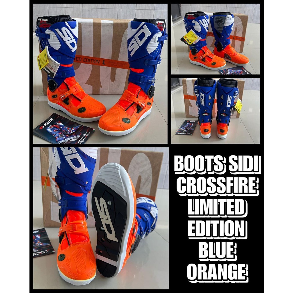 sepatu Sidi Crossfire 3 Srs Boots Ltd Orange Fluo Blue 2022