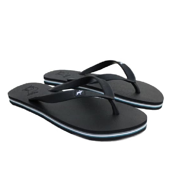 Sandal Pria Sandal Panama / Sendal Jepit Pria Hitam Full Black / Sendal Pantai - Hitam, 45(A4M1) San