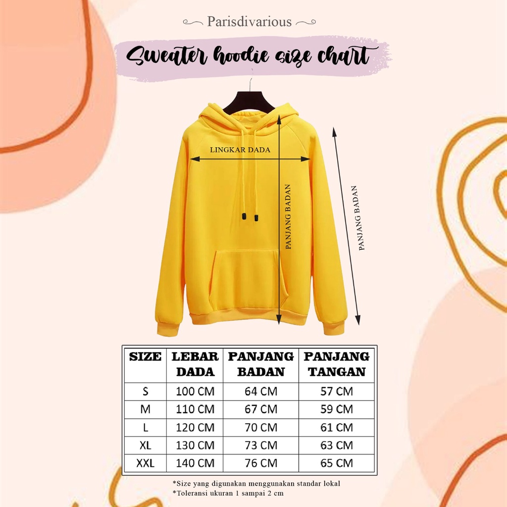 Parisdivarious Sweater Hoodie Jemper Smile XX Cair Bahan Fleece Size S - XXL (Pria &amp; Wanita)