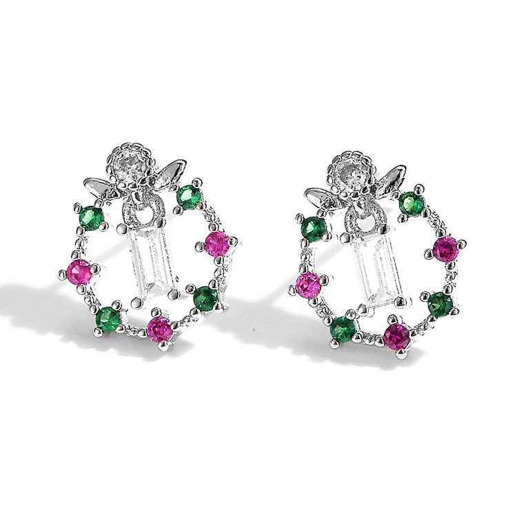 Goldkingdom Aksesoris Perhiasan Fashion Ready Stock Desain Niche Gaya Natal Anting Bulat Studs Ear Accessories