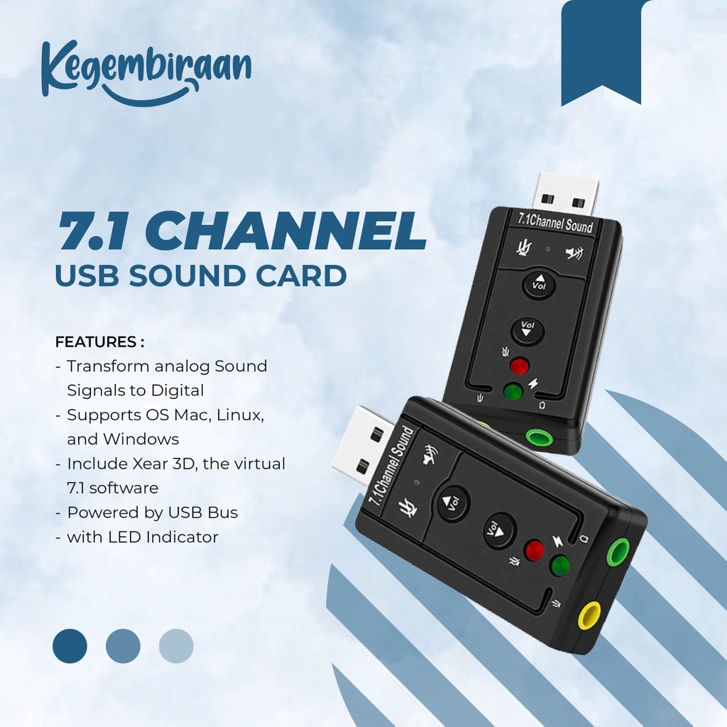 USB Sound Card 7.1 Chanel Sound Adapter Usb Sound Card