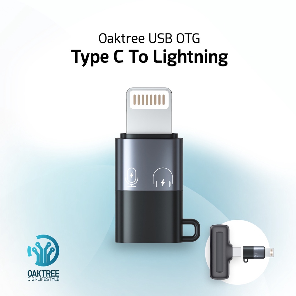 Oaktree Wireless Microphone Converter Type C to Lightning Micro USB A