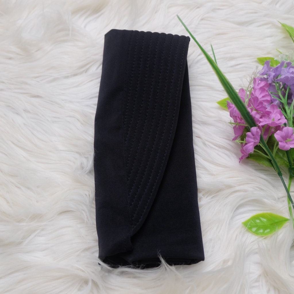 Jilbab Sport Jilbab Instan Hijab Sport Jersey Premium Olahraga Volly Basket Futsal UK S M L-HITAM