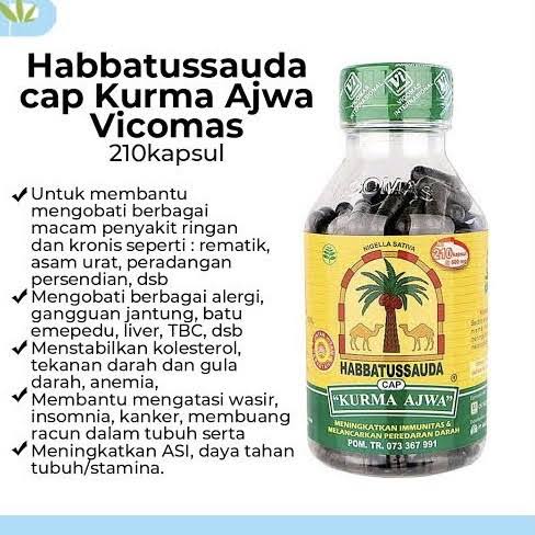 Habbatussauda cap Kurma Ajwa 210 Kapsul / 120 kapsul ORIGINAL-BPOM