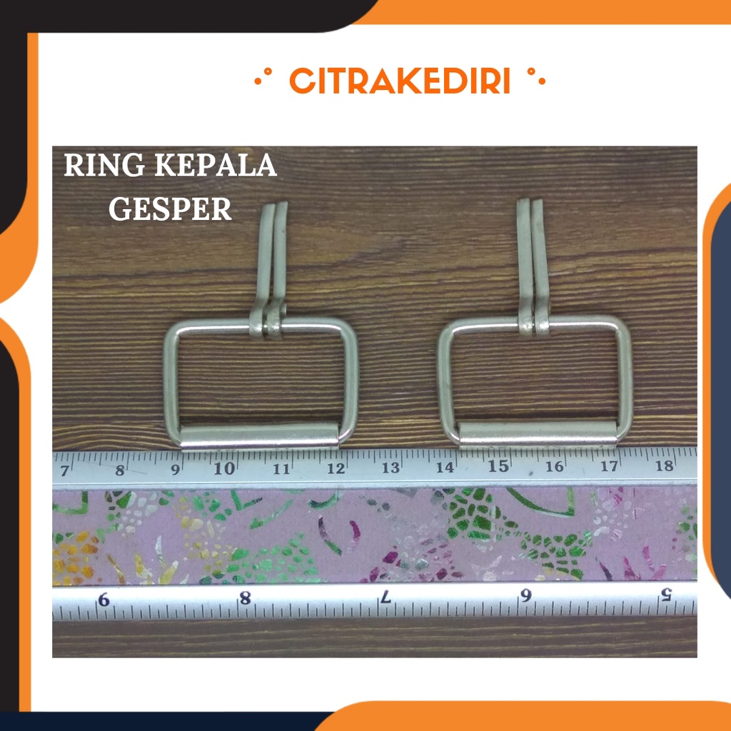 Ring Kepala Gesper 3 cm double tusuk nikel- Gesper Rol