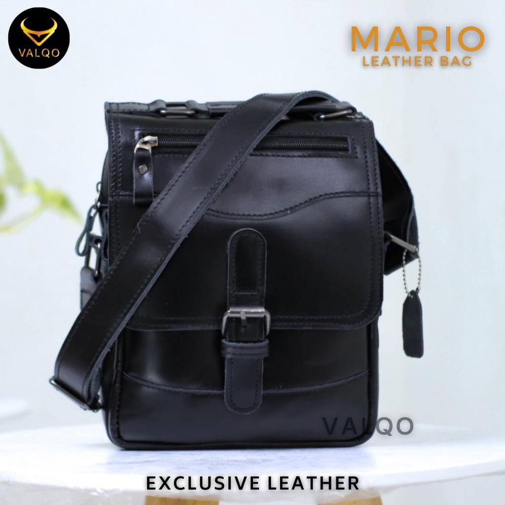 [VALQO] MARIO Tas Kulit Tas Pria Tas Selempang Kulit Sapi Slingbag Kulit Laki Cowok