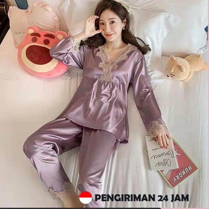 Murah Banget daster kekinian/baju tidur wanita satin premium/baju tidur wanita dewasa/daster lengan 