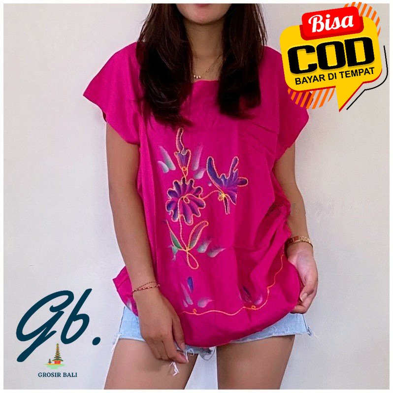 Baju Bali Atasan Wanita Bordir Pelangi