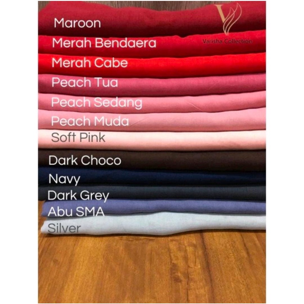 kerudung segiempat paris polos varisha size  110x110/ kerudung hijab segiempat paris polos varisha