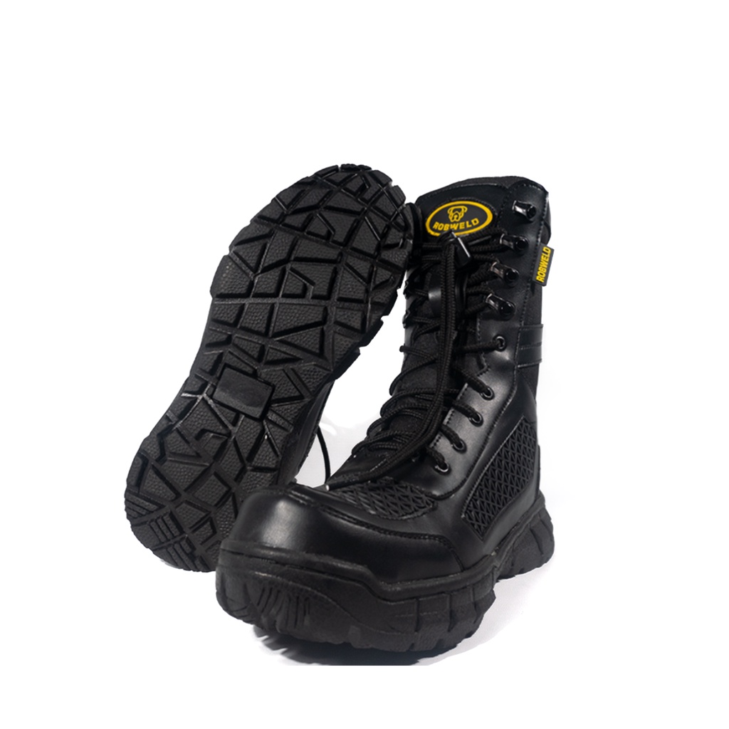 SEPATU PDL SAFETY UJUNG BESI PDL TNI AD POLRI SECURITY SATPAM SAFETY BOOTS PRIA KERJA LAPANGAN OUTDOOR ANTI LICIN MURAH BERKUALITAS WARNA HITAM