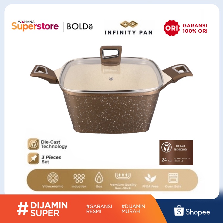 Bolde Pan Infinity Pan Casserole 24CM - Gold