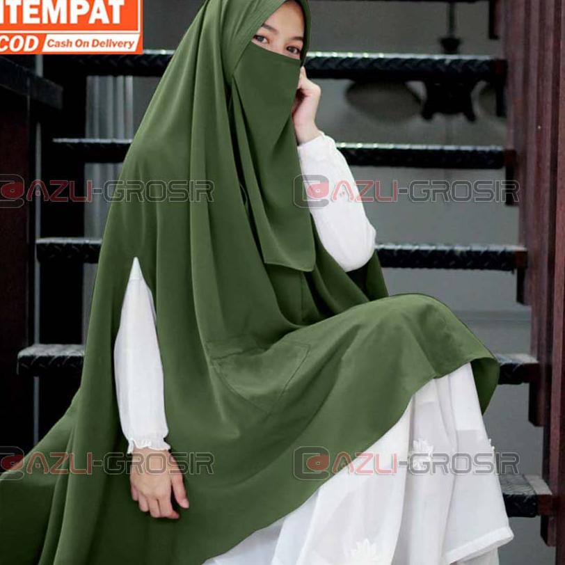 [COD] ( Cadar) Khimar Syari As Syifa Lobang Tangan / Lengan Bolong / Lubang Samping Krudung Jumbo XX