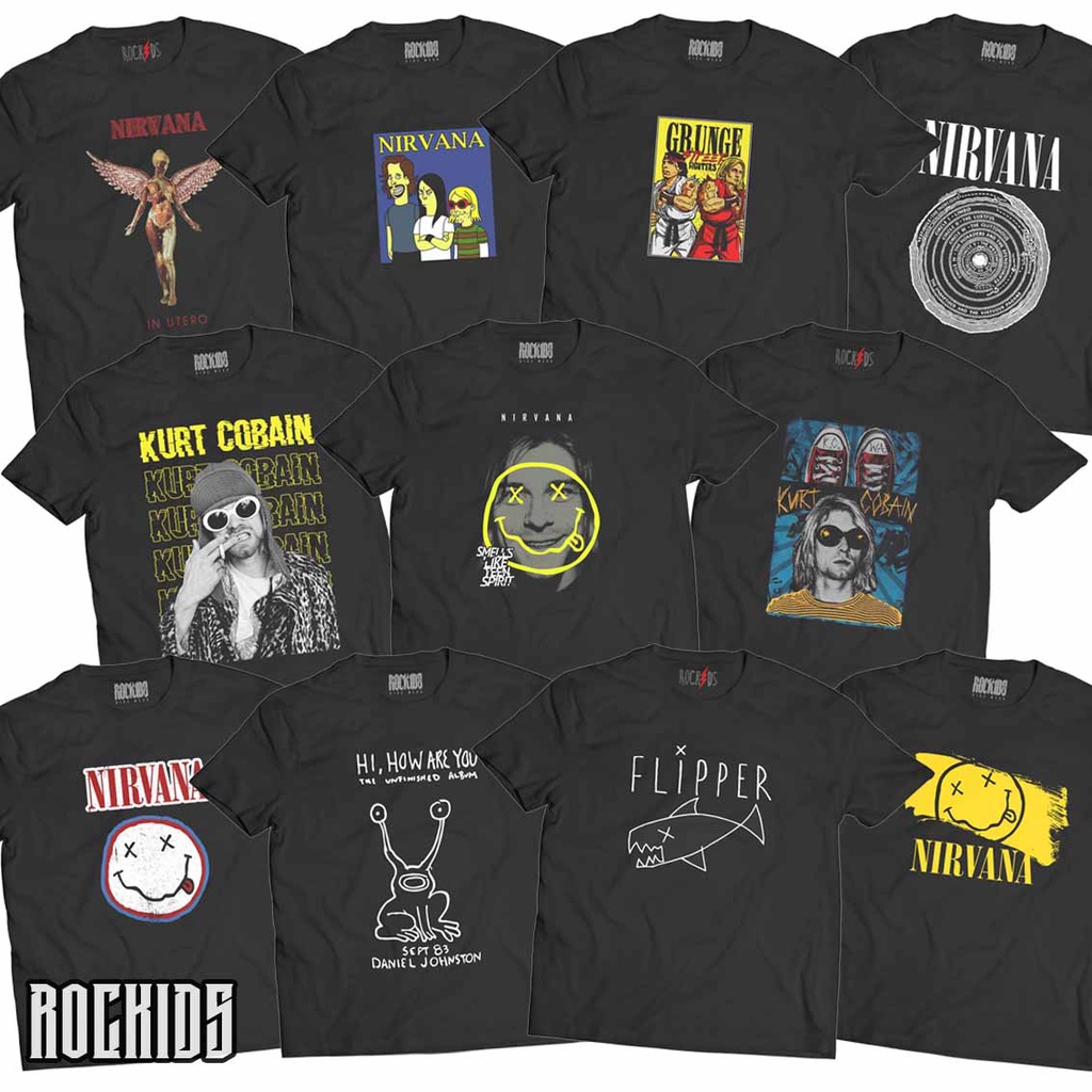 rockids - nirvana - tshirt nirvana - nirvana tees - kaos dewasa dan anak nirvana - kaos band nirvana