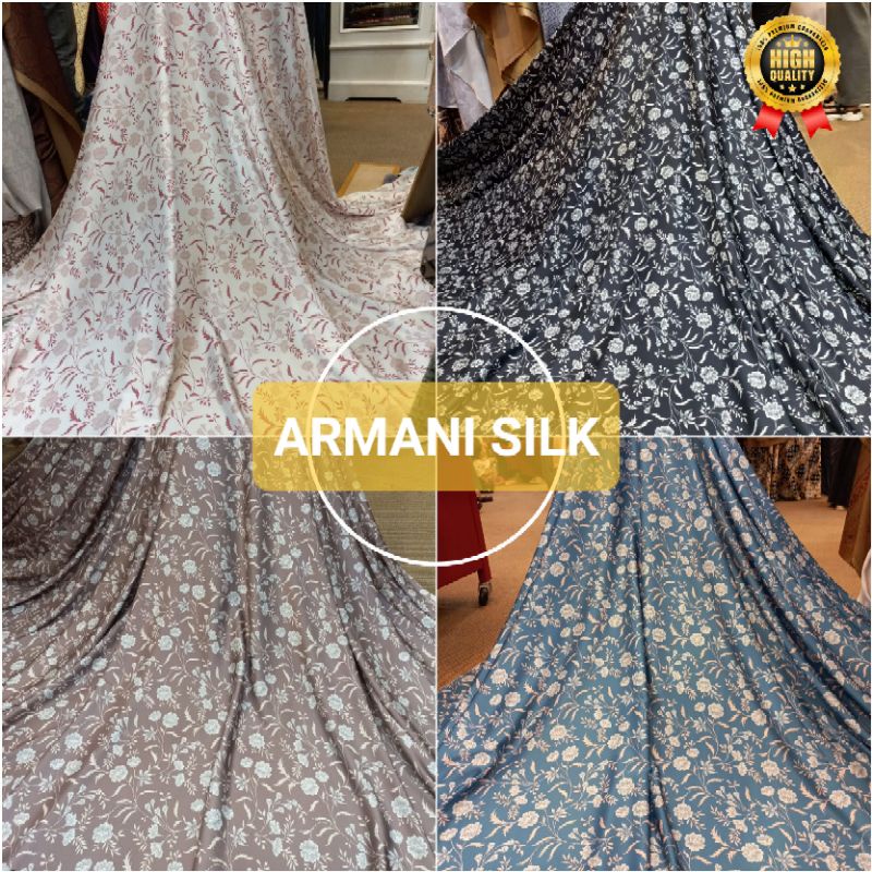 BAHAN KAIN ARMANI SILK/ARNAMI PRINT/SILK PRINT/ARM SILK GRADE A/ARMANI PREMIUM MOTIF BUNGA