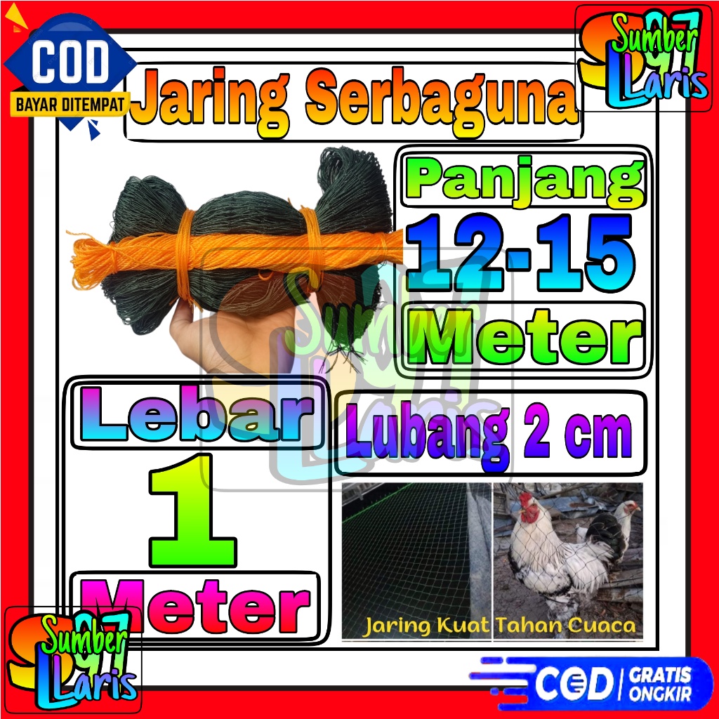 Jaring Ayam Lubang 2 cm Lebar 1 Meter / Jaring Pagar Ayam / Jaring Kandang Ayam / Jaring Pagar Kebun