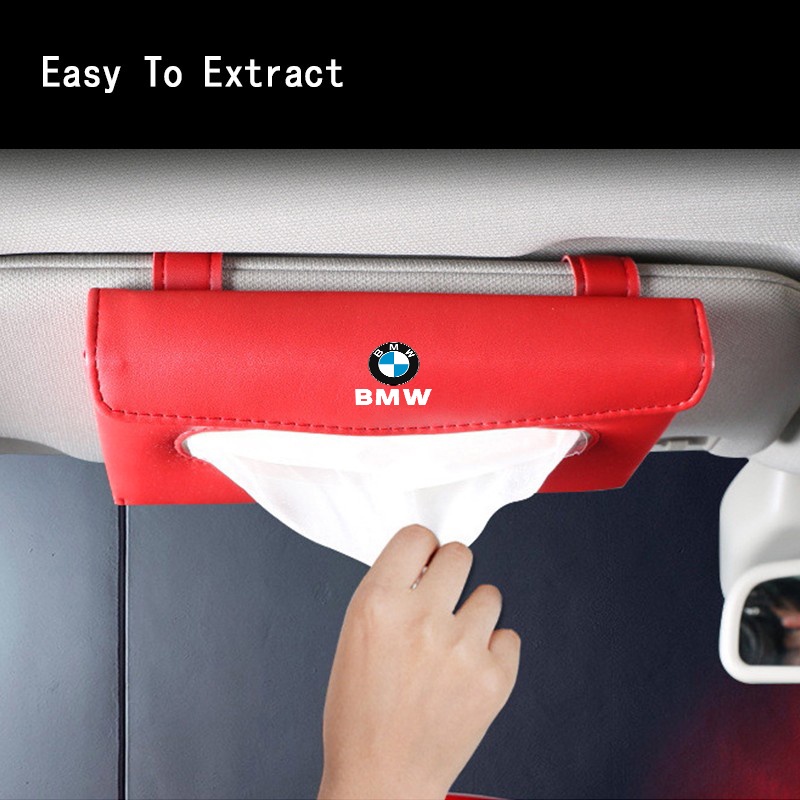 Bmw Car Sun Visor Tissue Storage Case Auto Paper Towel Kotak Tisu Kulit Untuk E36 E46 E30 E90 F10 F30 E39 E60 X1 E84 F48 F25 X3 E83 X5 F15