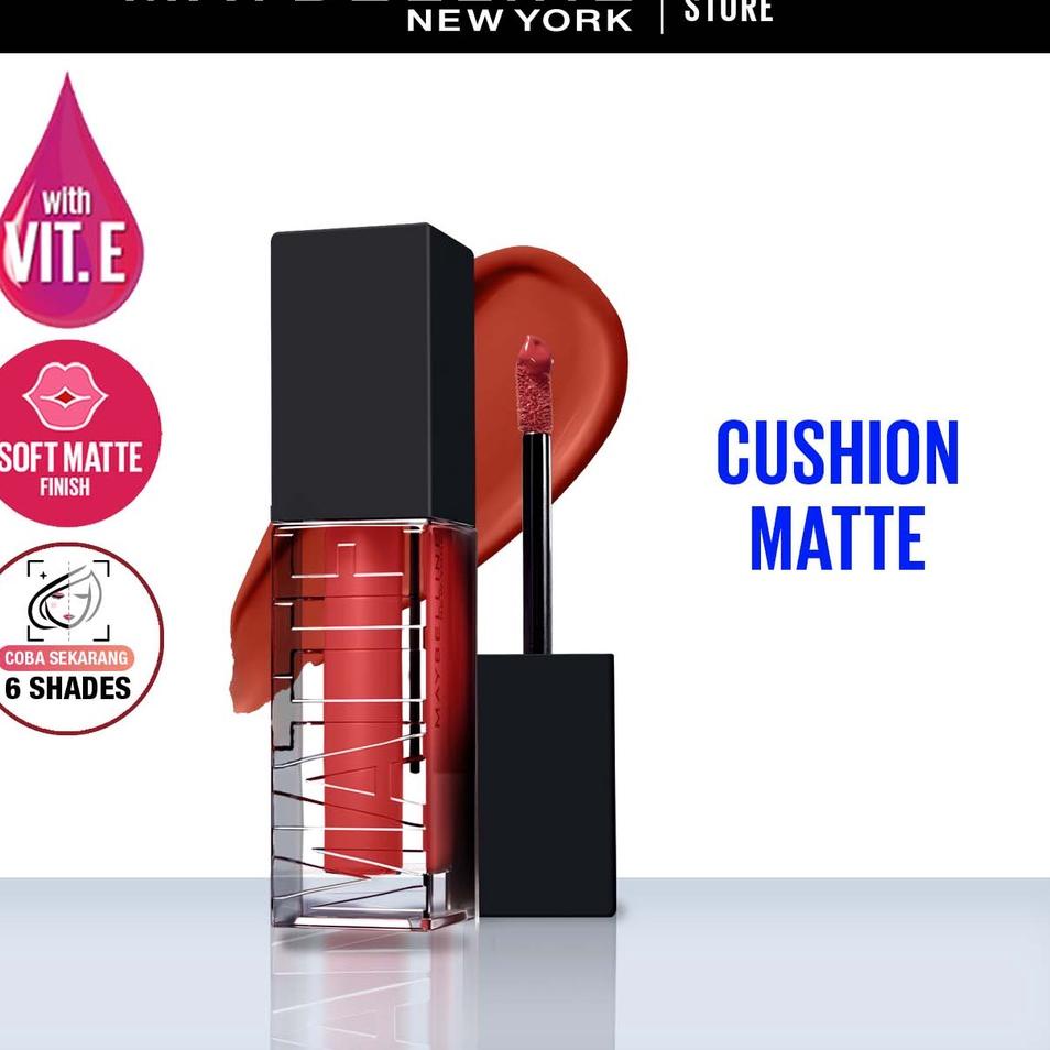 12.12 Product HOT Maybelline Cushion Matte Lip Cream - Lipstick Soft Velvet Finish Lembut & Ringan C