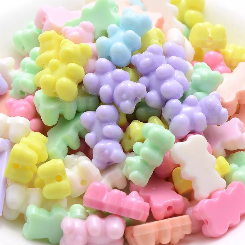 Manik mote gummy bear pastel [10 pcs mix warna]