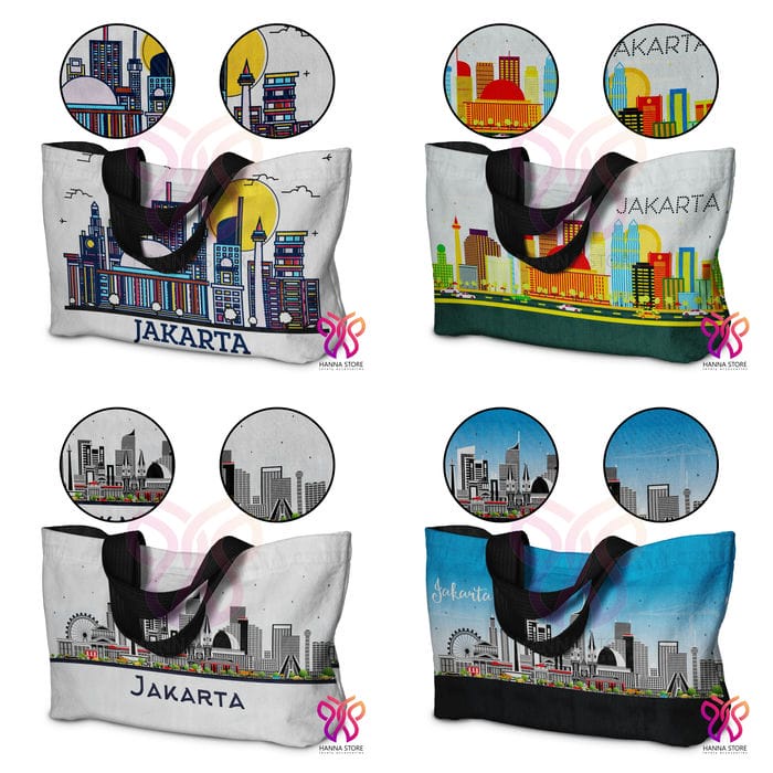 Tas Tote bag Souvenir Kota Jakarta