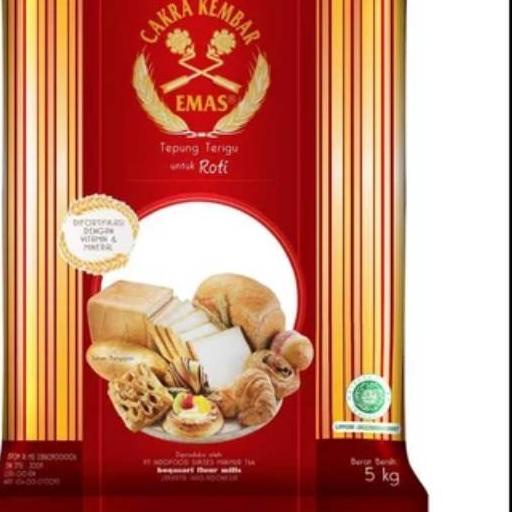 

❈ Tepung Terigu Cakra Kembar Emas Bogasari (Roti) 5 kg ❃