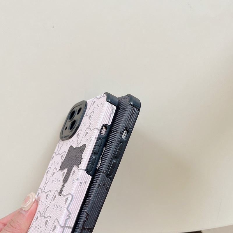 IPHONE Case Pelindung Kitty Lucu Kartun Butir Vertikal Untuk Iphone14 13 12 11 Pro MAX X XR XS Max7 8 Plus Anti-drop Kamera Pelindung