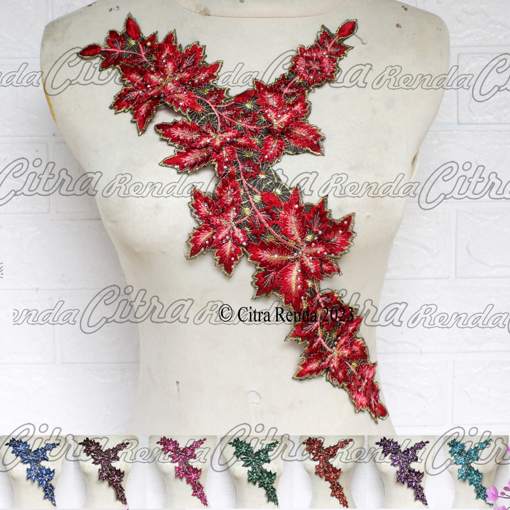 (Per Pcs) AP445 Aplikasi Bordir Tempel Bunga Cantik / Patch Dada