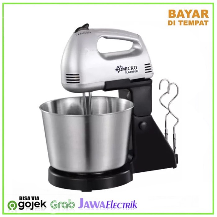 Terlaris Mixer Platinum Mangkuk Stainless Berputar / Stand Mixer Omicko