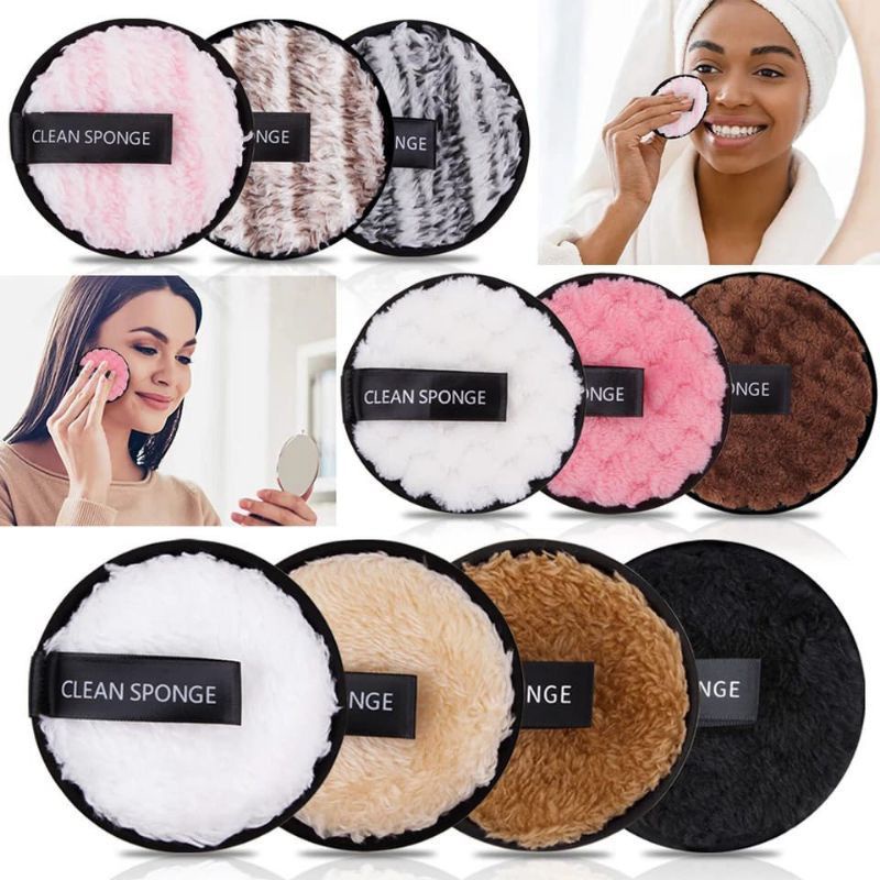 Makeup Removal Clean Sponge Puff Double Sided Face Cleansing Puff Kapas Pembersih Make Up Remover