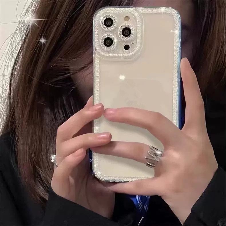 Casing Silikon Iphone 13 Pro Max 13 Pro Max 12 Pro Max 11 Pro Max 7 Plus 8 Plus Xr Aksen Berlian Imitasi