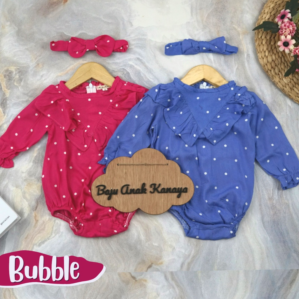 0-12 BLN ROMPER BAYI BUBBLE BAJU BAYI PREREMPUAN FREE HEADBAND by MYBEE