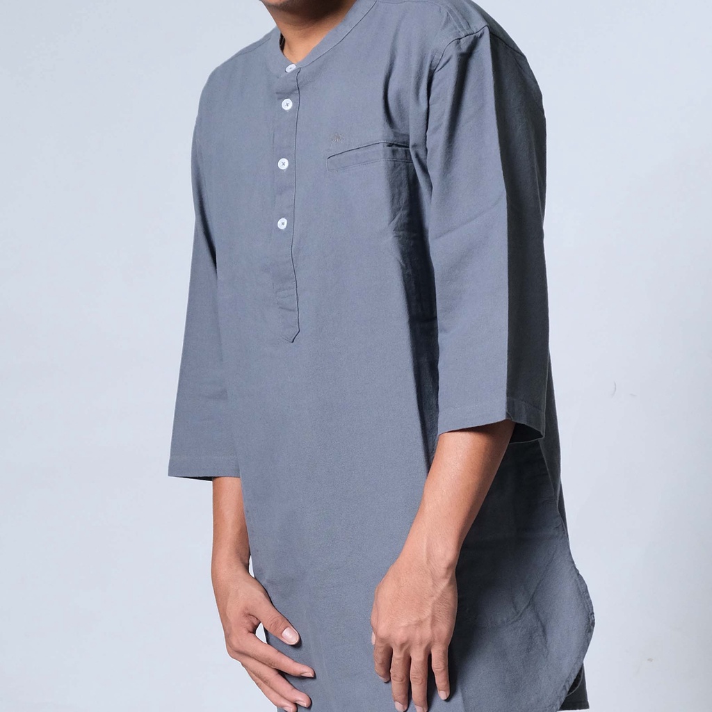 Baju Kurta Dewasa | Baju Koko Dewasa | Baju Muslim Dewasa Pria - (GREY)