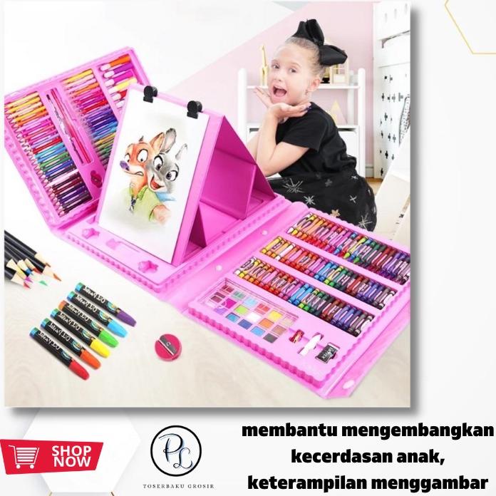 

12.12 ✨Promo✨ Crayon Set 208 Pcs / Set Pensil Warna Pastel Pensil Minyak Melukis Mewarnai Anak murah