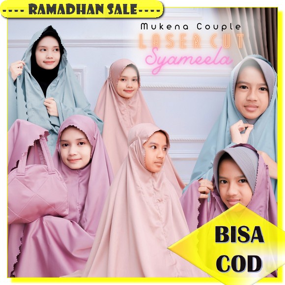 Mukena Couple Ibu Dan Anak Rayon Cemara Abs / Mukena Kapel Ibu Dan Anak 3-8 Tahun Mukena Couple Ibu 